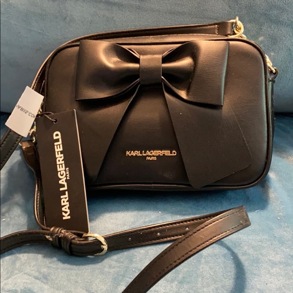 Karl Lagerfeld black bow crossbody